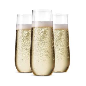 Quality Unbreakable Tritan Stemless Champagne Flutes Bar Plastic Champagne Fluted Glassware wholesale