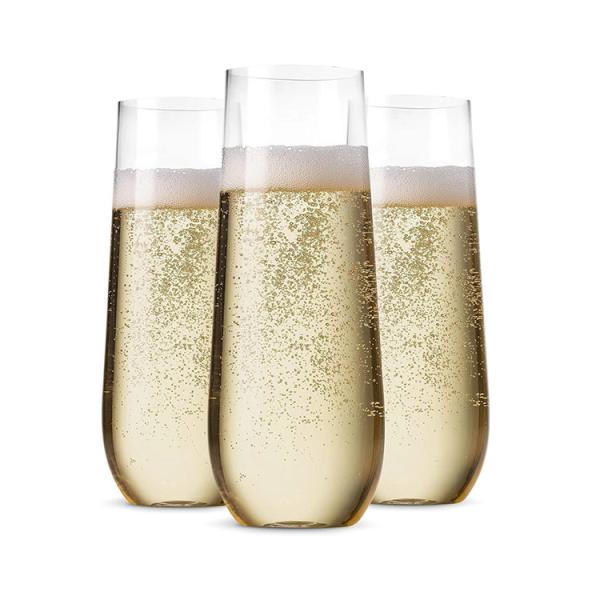 Unbreakable Tritan Stemless Champagne Flutes Bar Plastic Champagne Fluted