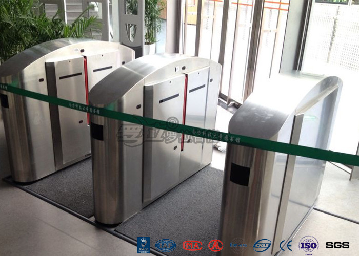 Security Optical Flap Pedestrian Barrier Gate Access Control For Office Building Entrance