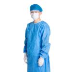 blue SMS Non Waven Material 45gsm Disposable Medical Isolation Gown