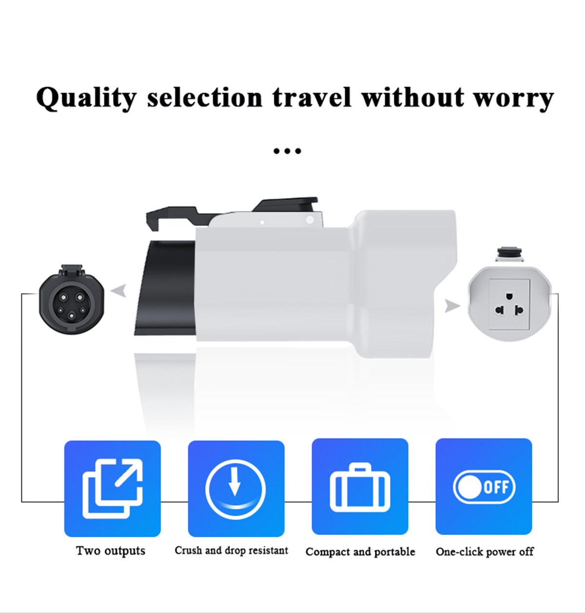 IP55 Rated 3.5kw Type1 Electric Car Discharger v2l 220V Home Power AC J1772 Charging Output for Cars Camping 16A Type1 V2L