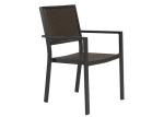 Black Outdoor Dining Chair With Aluminum And PE Rattan For Garden Furniture