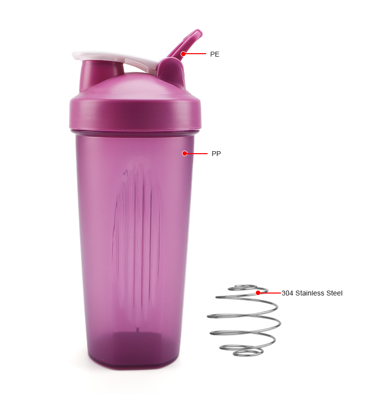 Custom Logo Mixing Water Drink Gym Blender Protein Shaker Bottle Plastic Portable Blender Shaker Bottle With Ball