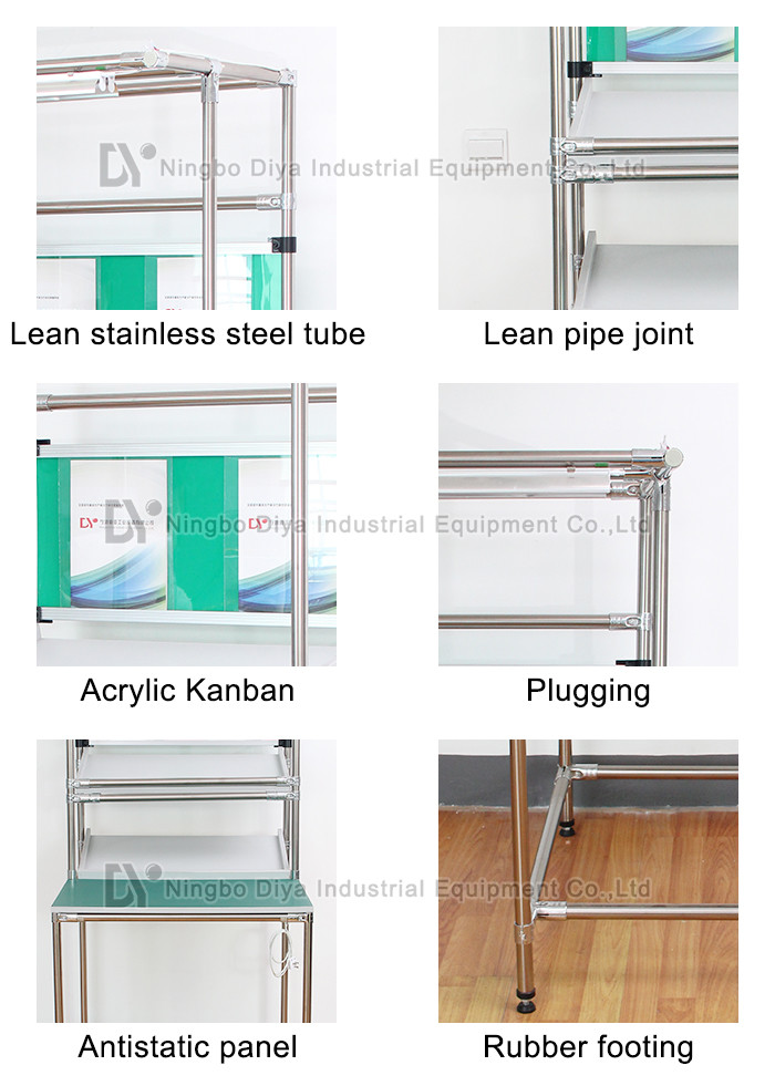 Fire Resistant Production Industries Workbench With Stainless Steel Lean Tube