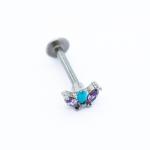4mm Flat Back Labret Piercing Jewelry Blue Marquise Gems OEM ODM
