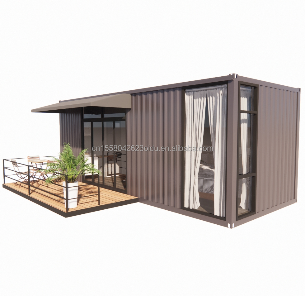 Wooden 20ft Container Office Steel Structure Frame Welded Flat Packaging Container House Garden House