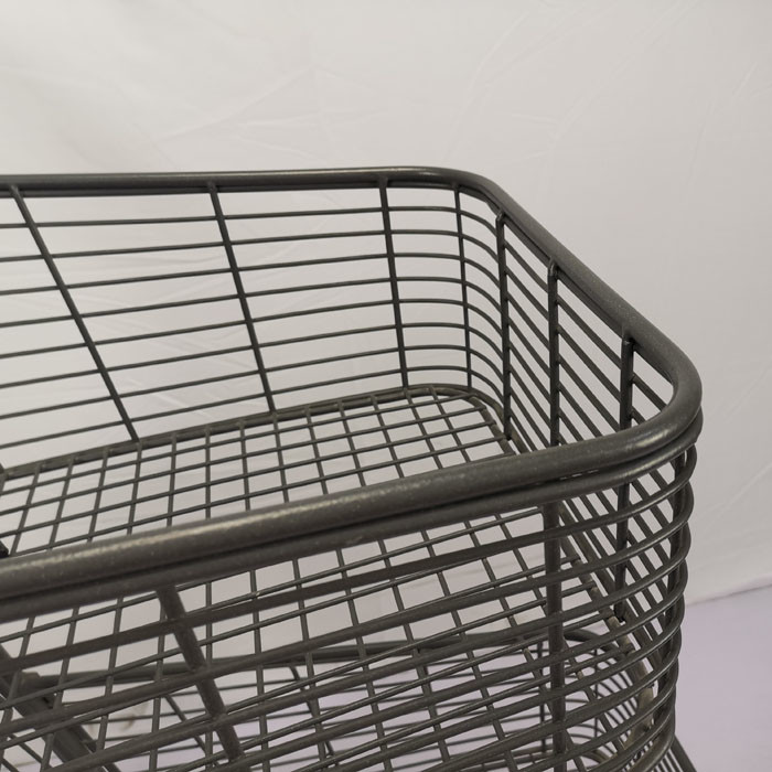 CE Customizable Gray Shopping Basket Trolley Chain Supermarket Grocery Cart With 4'' PU Wheels