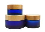 50ml 100ml Bamboo Glass Cosmetic Jar Empty Body Butter Containers With Paper Box