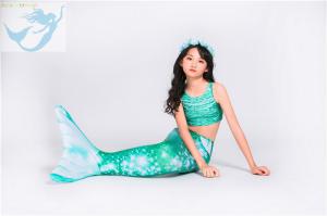 Quality Ultra Shiny Childrens Mermaid Tails , Baby Mermaid Tail Green White Color wholesale
