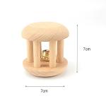 Handbell 6 Inch Wooden Teethers Safe Tambor Beech Wood Teether
