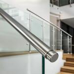 Corrosion-Proof Stainless Steel Handrails with Polished Finish for Glass
