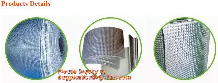 Double side Aluminium foil backed fiberglass fabric attic radiant barrier cloth,aluminium foil woven cloth, bulding mate