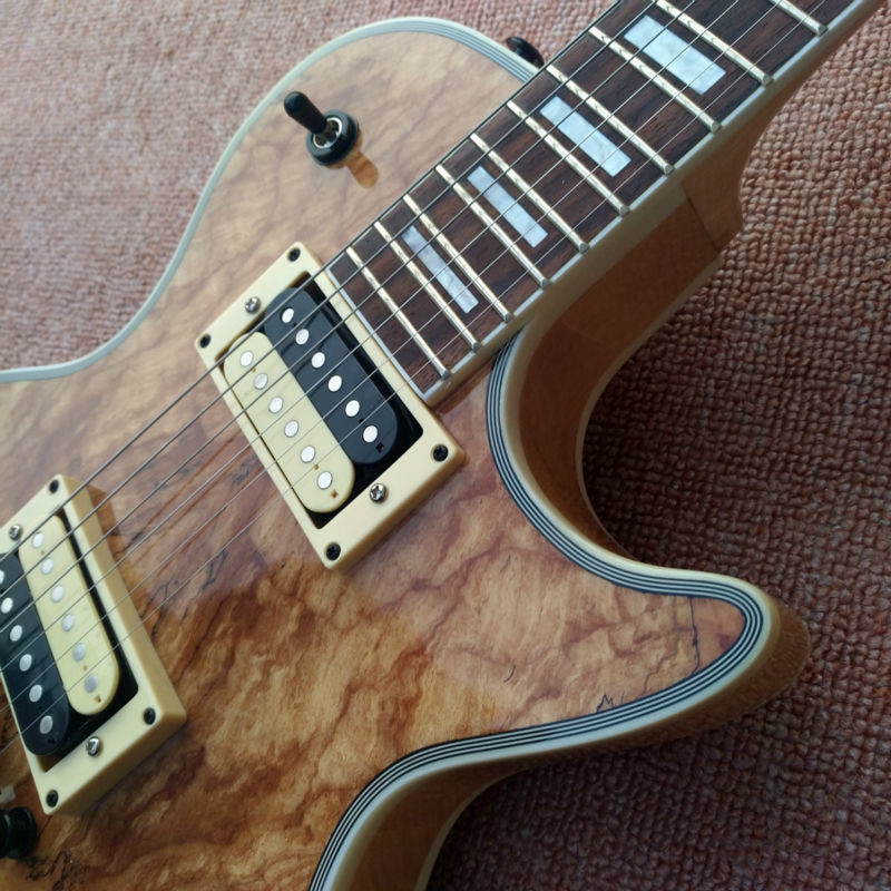 Custom Shop Wooden Solid spalted tree wood Electric Guitar Top Musical instruments