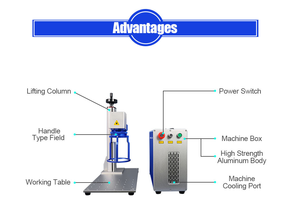 Jewellery Metal PVC Fiber Laser Marking Machine Automatic Desktop 20w 30w 50w