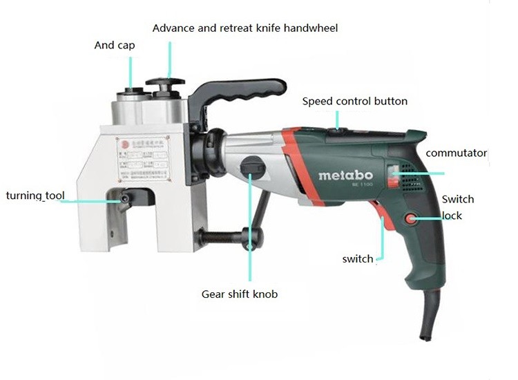 External Clamp OD 28mm Electric Pipe Beveling Machine 260r/Min
