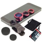 Universal clip on phone 3in1 lenses for Moblie Smart Phones 3 in 1 FishEye Wide
