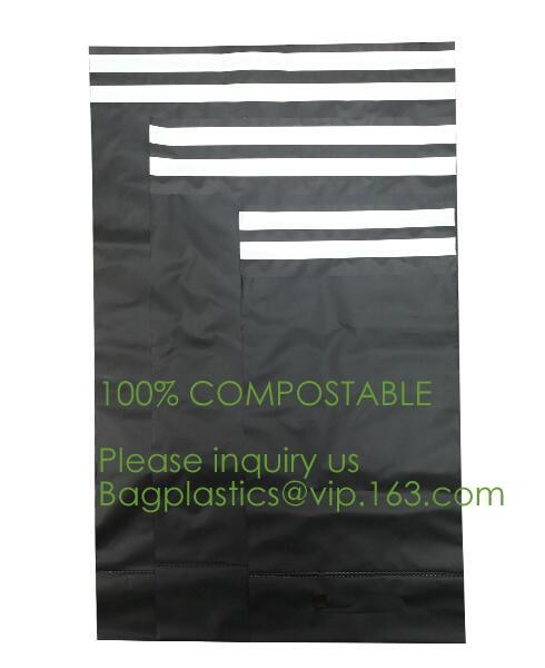 Biodegradable compostable plastic courier shipping envelope custom 10x13 matte black poly mailers bag bagplastics bageas