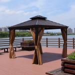 Outdoor Hardtop Gazebo Patio Hardtop Gazebo Metal Frame Anti-UV