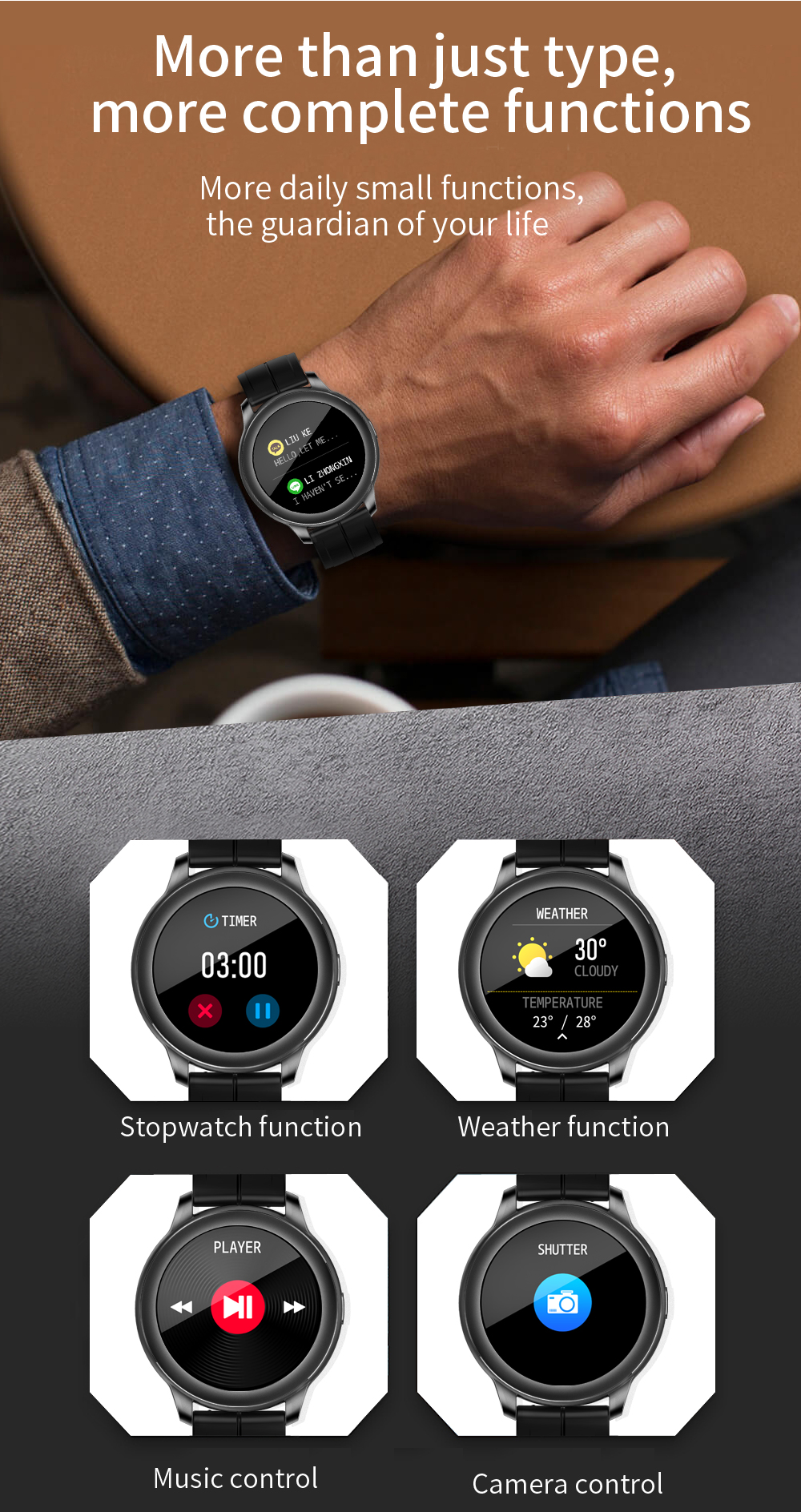CF22 Blood Pressure Smartwatch 1.28 Inch Fitness Tracker Android Battery Replacement