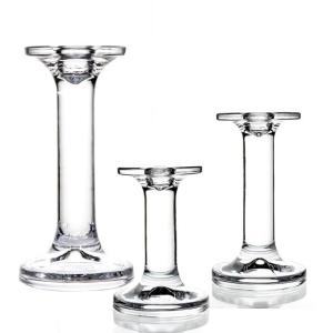 Quality Wholesale clear pillar crystal glass candelabra candlestick holder wholesale