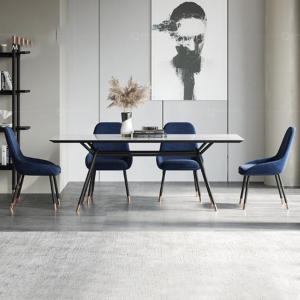 Quality 10 Seater SS Dining Tables Metal Stainless Steel Leg Ceramic Tile Or Marble Top wholesale