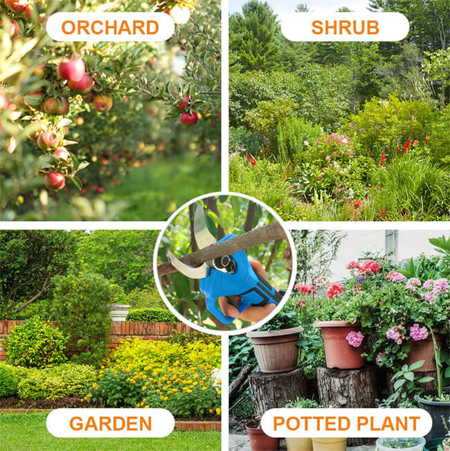 Lithium Battery Professional Electric Pruning Shear Charging Garden Bypass Power Shears