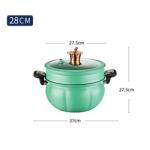 8L Kitchen Pressure Cooker Cast Iron Non Stick With Handle Latch