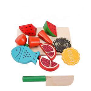 Quality Simulation Wooden Cutting Fruit Vegetable Set For Kitchen wholesale