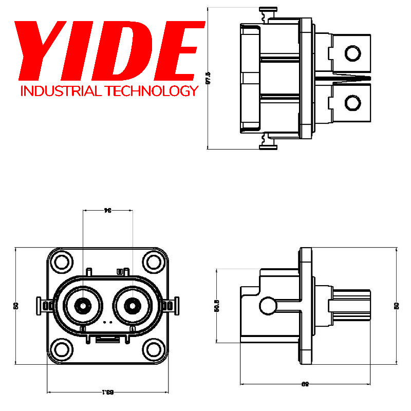 Waterproof Motorcycle 2 Pin Connector IP68 250A 1000V High Power