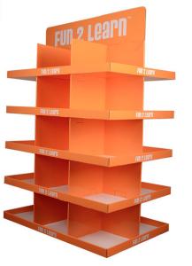 Quality Orange Compartment Cardboard Corrugated Display Rack Digital 3D Design wholesale