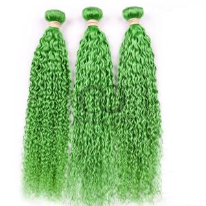 Quality Green Kinky Curly Remy Human Hair Bundles Sew In Weave Bundles Brazilian Bundle Deals wholesale
