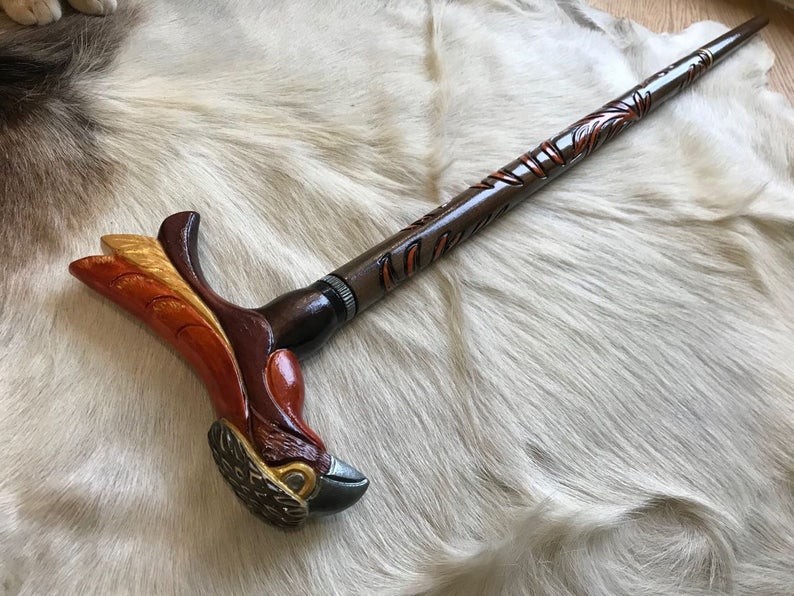 Wooden bird shape hook handle umbrella handle