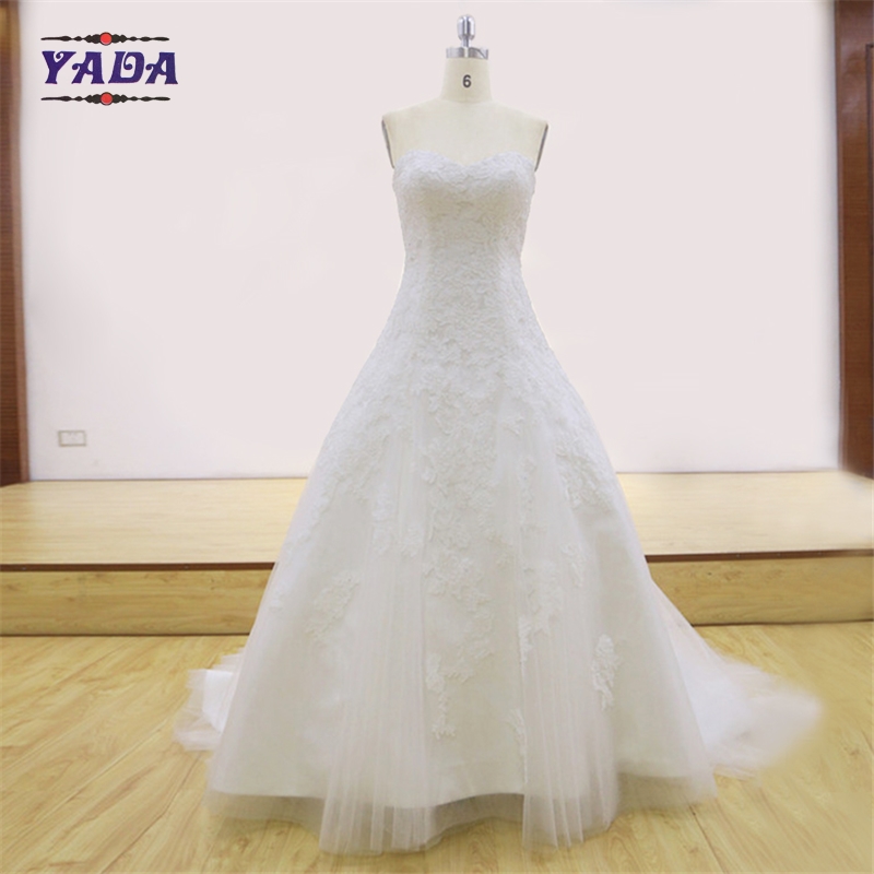 New design ladies off-shoulder slim mermaid tail sweetheart dress white cheap wedding dresses