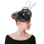 Black Goose Feather Sinamay Fascinator Party Decoration For Any Celebration