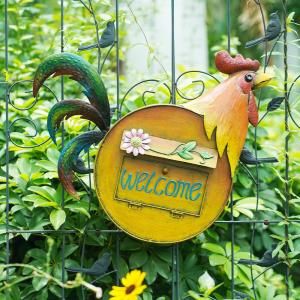 Quality Creative DIY Animal Garden Ornament Handmade Metal Rooster Mailbox wholesale