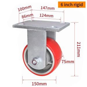 Quality 6 Inch 150mm Extra heavy Duty Casters Wheels 1300kg Load 936-86A wholesale