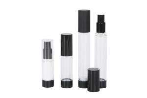 Quality 20ml 35ml Airless Vacuum Pump Bottle With Black Cap wholesale