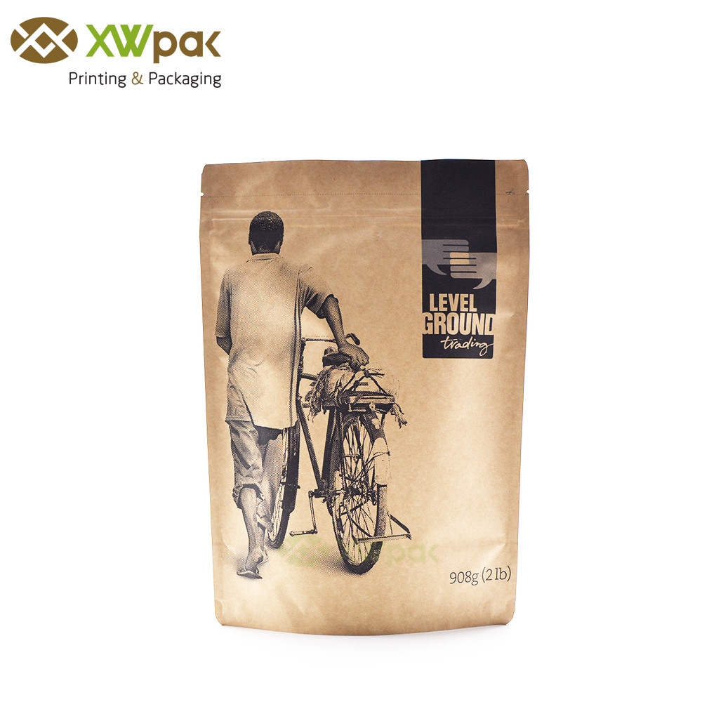 Doypack Resealable Kraft Paper Packaging Bags Food Grade Packaging Zipper Bags