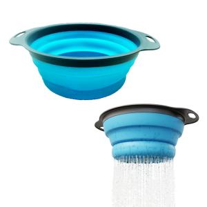 Quality Foldable Collapsible Silicone Colander Fruit Vegetable Washing Basket Strainer wholesale