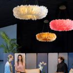 Feather Chandelier Lighting For Kids room lamp Bedroom staircase Restaurant ring