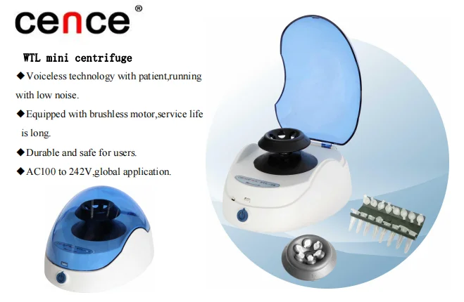 Cence Portable Micro Centrifuge with Low Speed 4000r/min or High Speed 10000r/min Medical Centrifuge