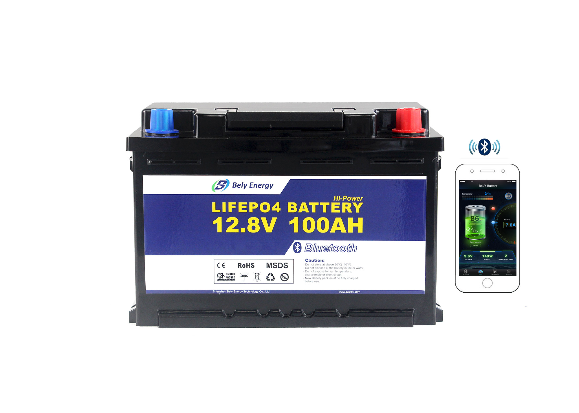 12V 100Ah Bluetooth Lithium Battery