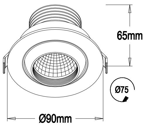PF>0.95 IP40 DALI Dimmable Citizen Chip Cool White of COB Led Downlight
