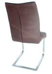 Stylish Modern Chrome Dining Chairs Leathaire Technical Fabric PU Look Surface
