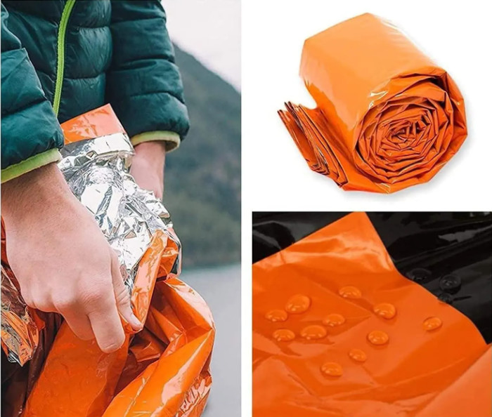 Outdoor Camping Survival Sleeping Bag Emergency Rescue Blanket Reusable