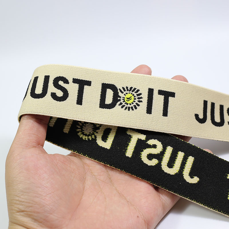 Little daisy Knitted 4cm nylon elastic band for cuffs Waistband headband custom logo elastic jacquard band