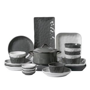 Quality European Style End Ceramic Dinnerware Set Gold Rim Luxury Tablewear Set-Disposable Home wholesale