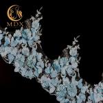 Fashion Bridal 3D Flower Lace Trim 135cm Width Handmade Colorful Embroidered