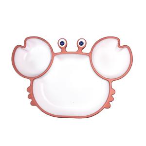 Quality Crab Shape Silicone Suction Bowl Divided Eco Friendly Food Grade For Babies wholesale