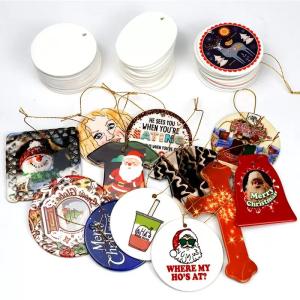 Quality 3'' Sublimation Ceramic Blanks Christmas Ceramic Pendant For Sublimation Printing wholesale